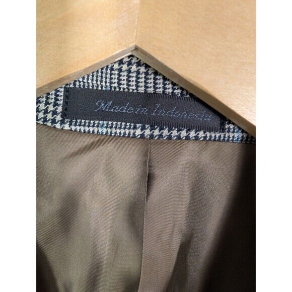 Ralph Lauren Suit Jacket Men Sz 40 S Silk Wool Blend Tan Plaid Blazer Sport 105 - Picture 5 of 8